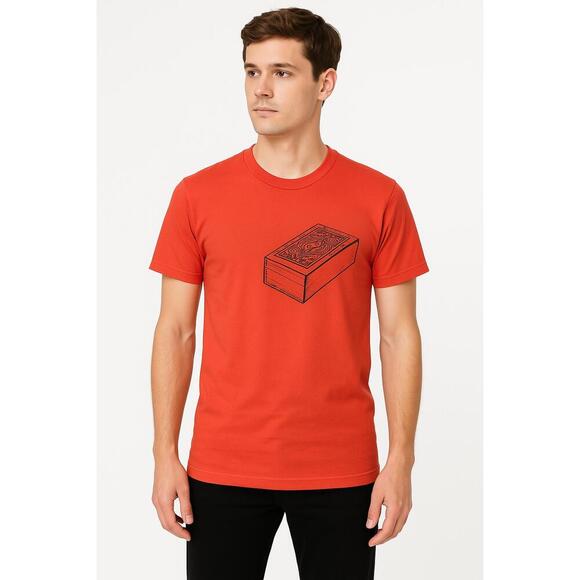 American Apparel OrangeGraphic Print Short Sleeves Crew Neck Casual T-shirt M - Picture 1 of 8